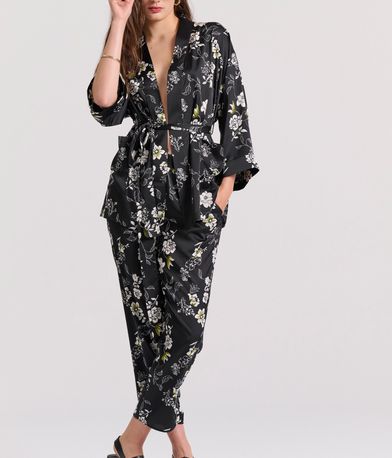 Loose fit κοντό εμπριμέ kimono