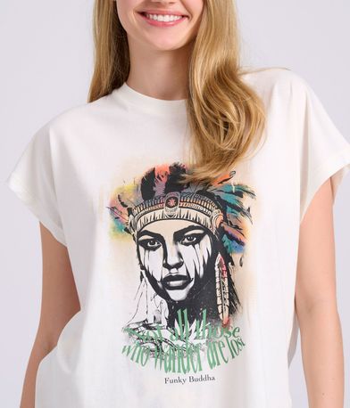 Loose fit t-shirt με bohemian τύπωμα