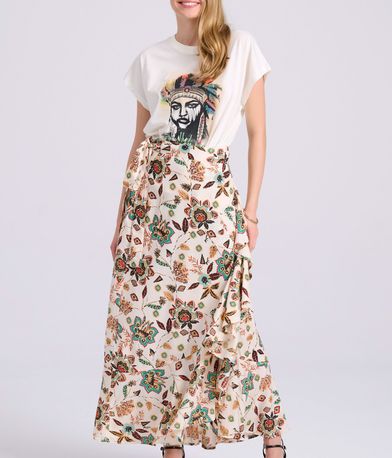 Loose fit t-shirt με bohemian τύπωμα