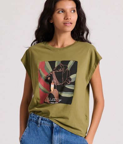 Γυναικείο t-shirt με τύπωμα σε boho look