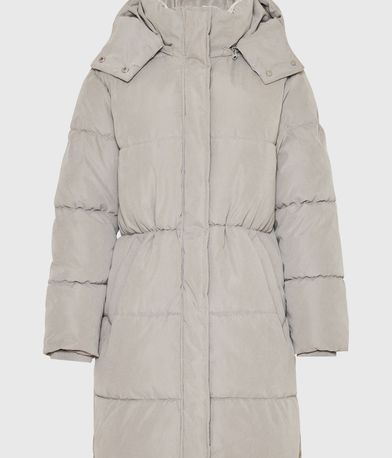 Loose fit μακρύ puffer μπουφάν με αποσπώμενη κουκούλα