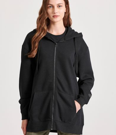Relaxed fit φούτερ ζακέτα με τύπωμα στη πλάτη