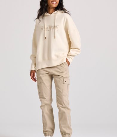 Oversized φούτερ με branded κέντημα στο στήθος