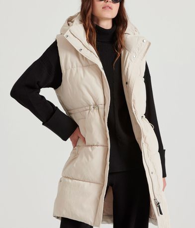 Loose fit αμάνικο puffer μακρύ μπουφάν
