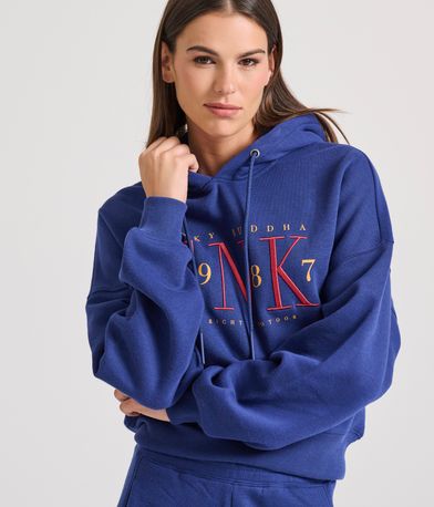 Relaxed fit φούτερ με κέντημα στο στήθος