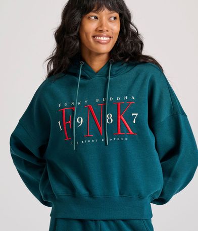 Relaxed fit φούτερ με κέντημα στο στήθος