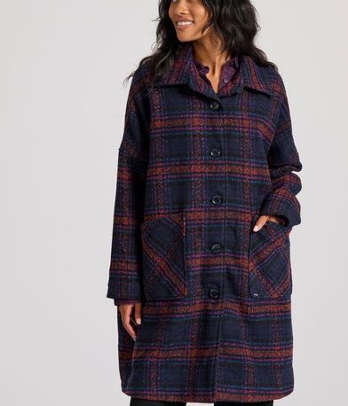 Γυναικείο wool blend καρό παλτό