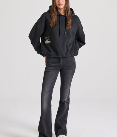 Relaxed fit φούτερ με τύπωμα στη πλάτη