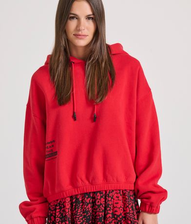 Relaxed fit φούτερ με τύπωμα στη πλάτη