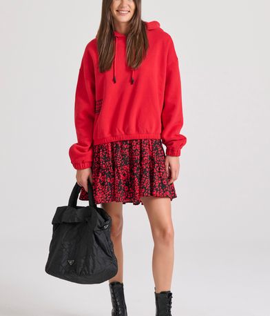 Relaxed fit φούτερ με τύπωμα στη πλάτη