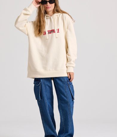 Oversized φούτερ με graphic τύπωμα στην πλάτη