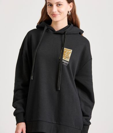 Oversized φούτερ με frame τύπωμα στην πλάτη