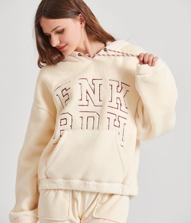 Relaxed fit φούτερ από οικολογική γούνα