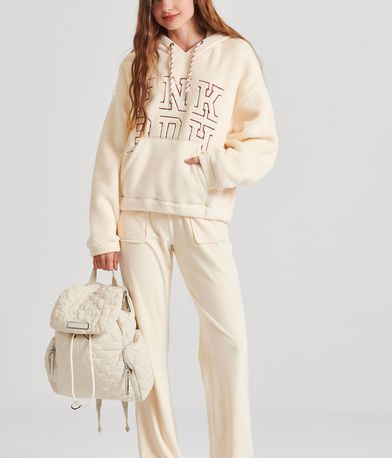 Relaxed fit φούτερ από οικολογική γούνα