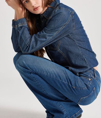 Flare fit τζιν παντελόνι