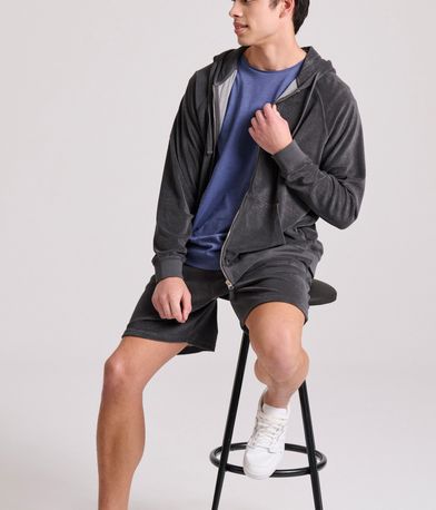 Relaxed fit φούτερ ζακέτα σε πετσετέ ύφασμα