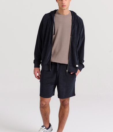 Relaxed fit φούτερ ζακέτα σε πετσετέ ύφασμα