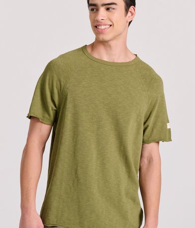 Relaxed fit t-shirt με raglan μανίκι και raw cuts