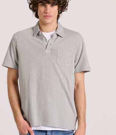 Garment dyed polo μπλούζα από φλάμα