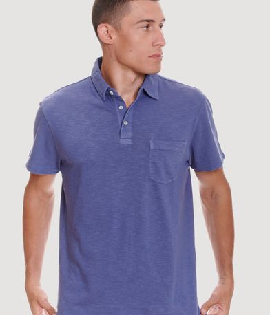 Garment dyed polo μπλούζα από φλάμα