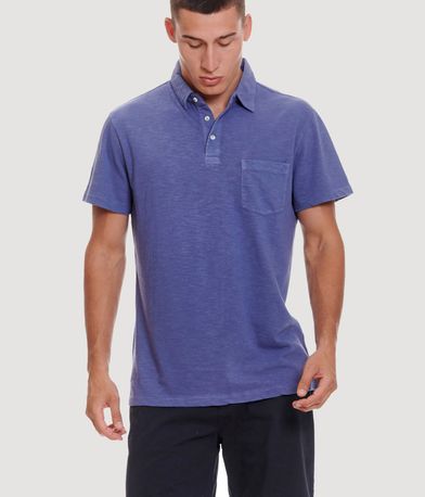 Garment dyed polo μπλούζα από φλάμα