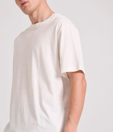 Relaxed fit linen blend μονόχρωμο t-shirt