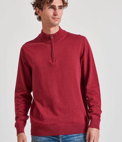 Ανδρικό half-zip πλεκτό πουλόβερ