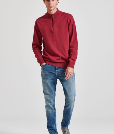 Ανδρικό half-zip πλεκτό πουλόβερ