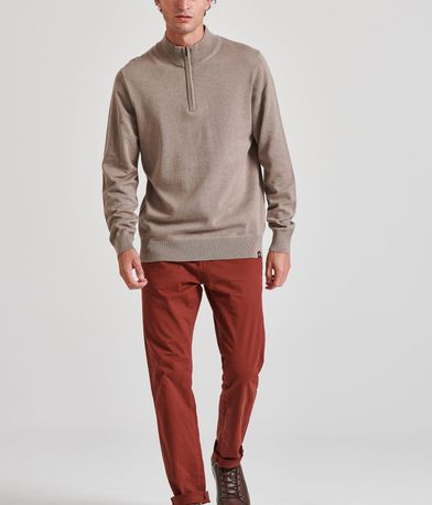 Ανδρικό half-zip πλεκτό πουλόβερ