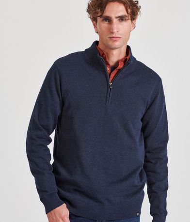 Ανδρικό half-zip πλεκτό πουλόβερ