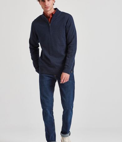 Ανδρικό half-zip πλεκτό πουλόβερ