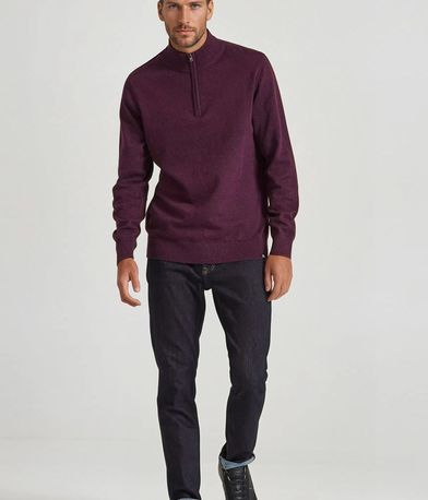 Ανδρικό half-zip πλεκτό πουλόβερ