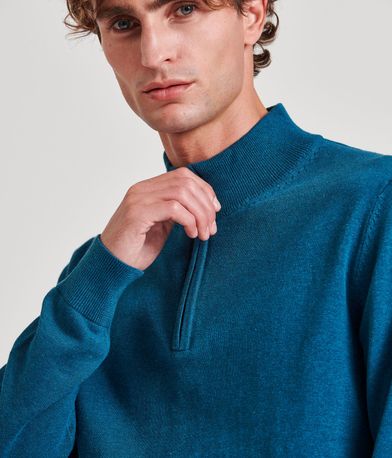 Ανδρικό half-zip πλεκτό πουλόβερ