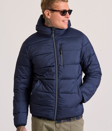 Ανδρικό puffer μπουφάν με κουκούλα