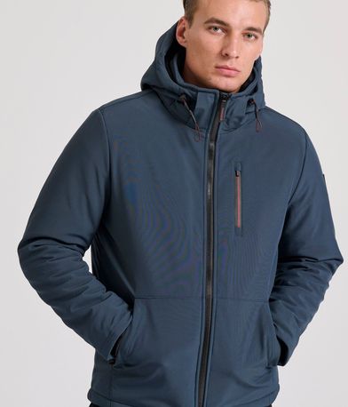 Softshell μπουφάν με ελαφριά επένδυση και κουκούλα