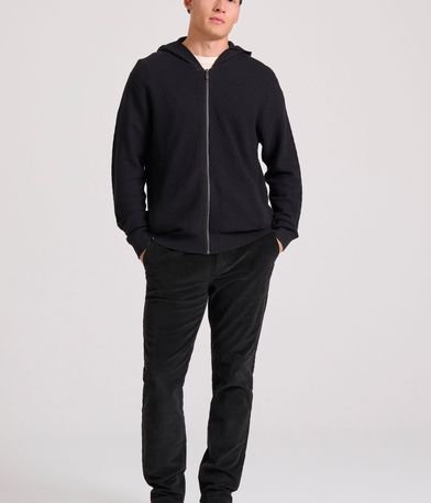 Relaxed fit ζακέτα με ανάγλυφη υφή και κουκούλα