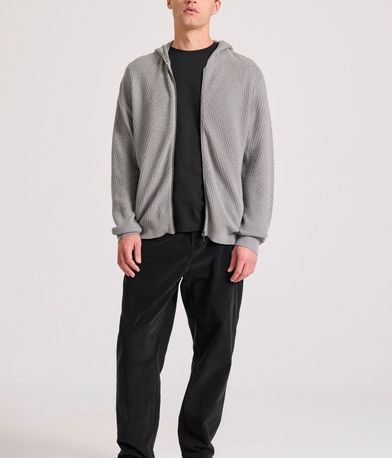 Relaxed fit ζακέτα με ανάγλυφη υφή και κουκούλα