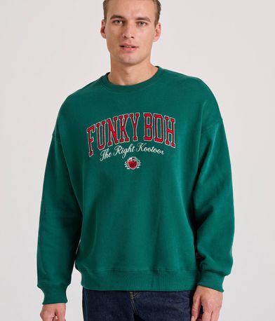 Oversized φούτερ με Funky Buddha κέντημα