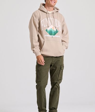 Oversized φούτερ με τύπωμα στο στήθος