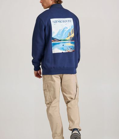 Relaxed fit φούτερ με τύπωμα στην πλάτη