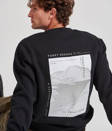 Relaxed fit φούτερ με τύπωμα στην πλάτη