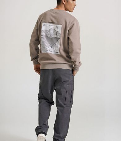 Relaxed fit φούτερ με τύπωμα στην πλάτη