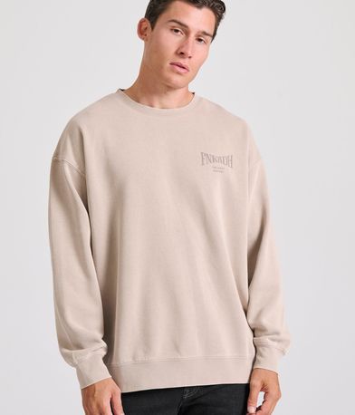 Oversized garment dyed φούτερ με τύπωμα στην πλάτη