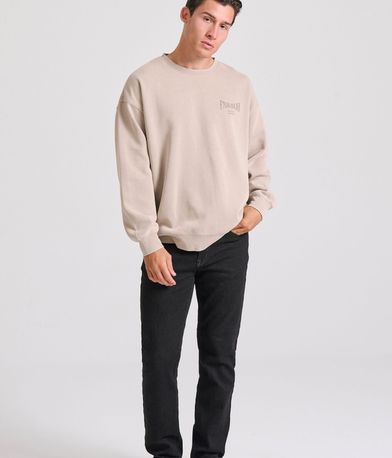 Oversized garment dyed φούτερ με τύπωμα στην πλάτη