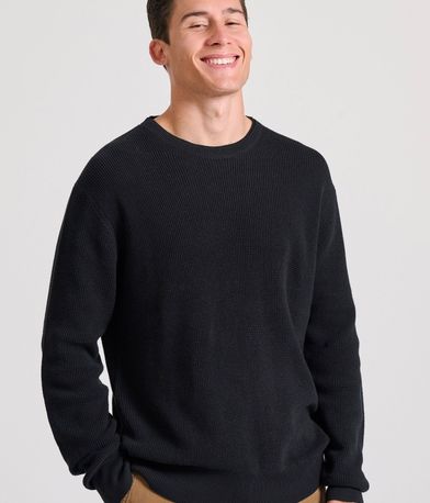 Loose fit casual πλεκτή μπλούζα με ανάγλυφη υφή