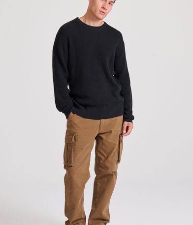 Loose fit casual πλεκτή μπλούζα με ανάγλυφη υφή