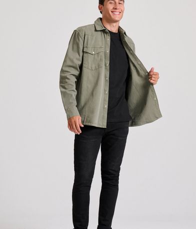 Relaxed garment dyed denim πουκάμισο