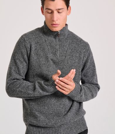 Ανδρικό half-zip πλεκτό πουλόβερ