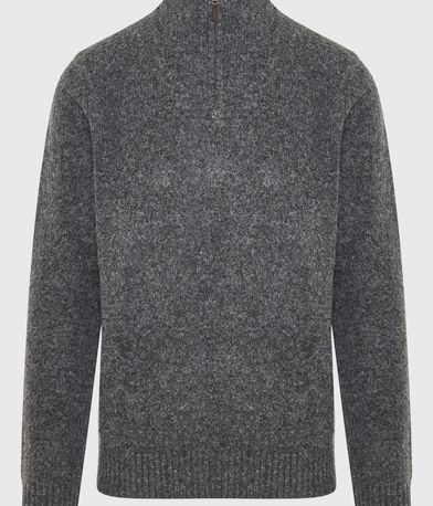 Ανδρικό half-zip πλεκτό πουλόβερ