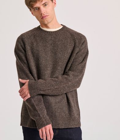 Relaxed fit πλεκτή μπλούζα σε μελανζέ πλέξη